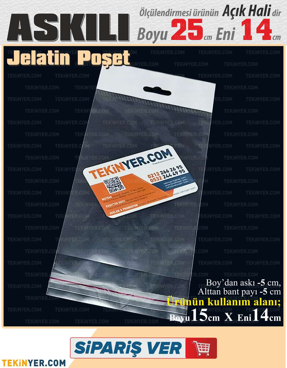 14x25 cm Askılı Jelatin