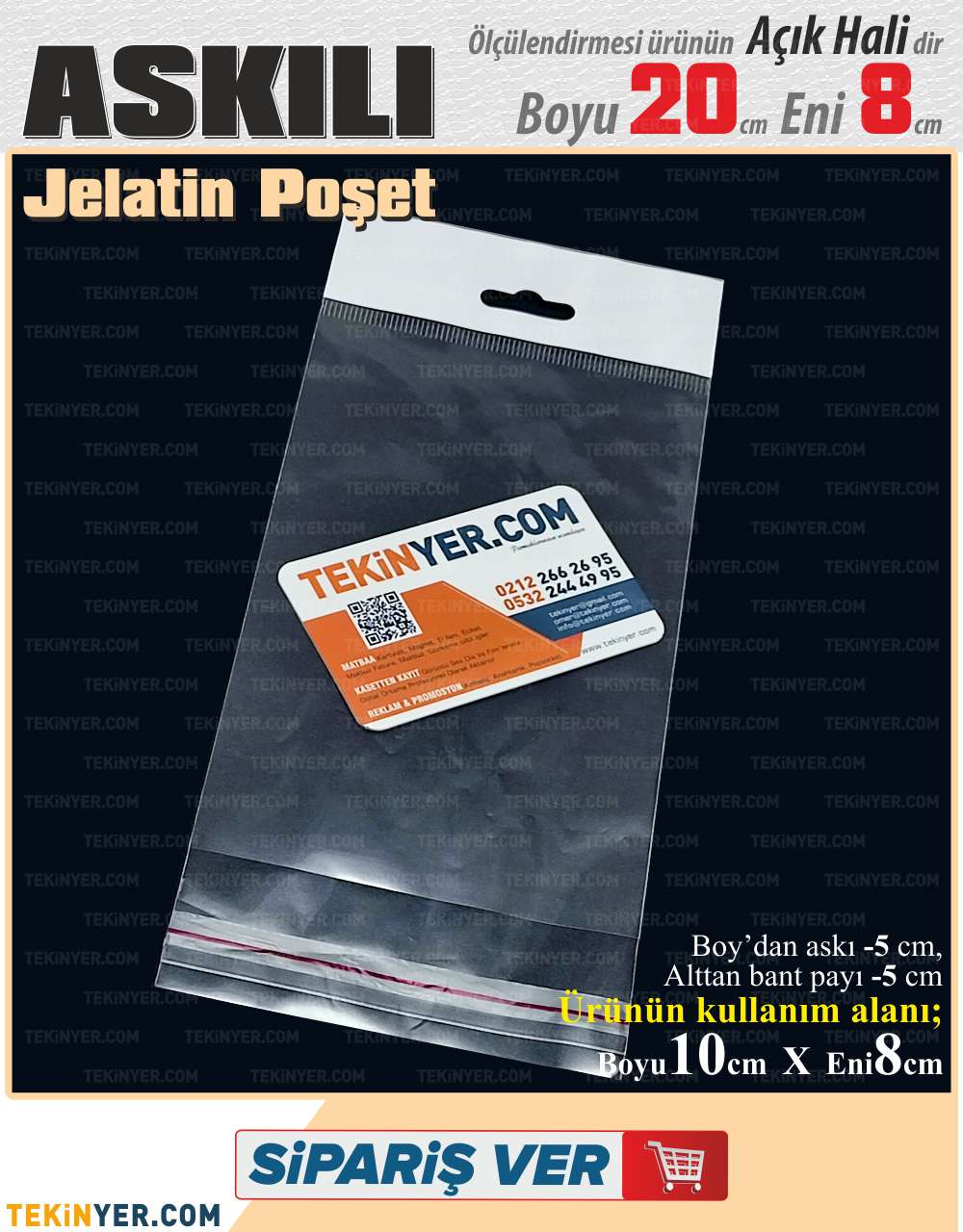 8x20 cm Askılı Jelatin
