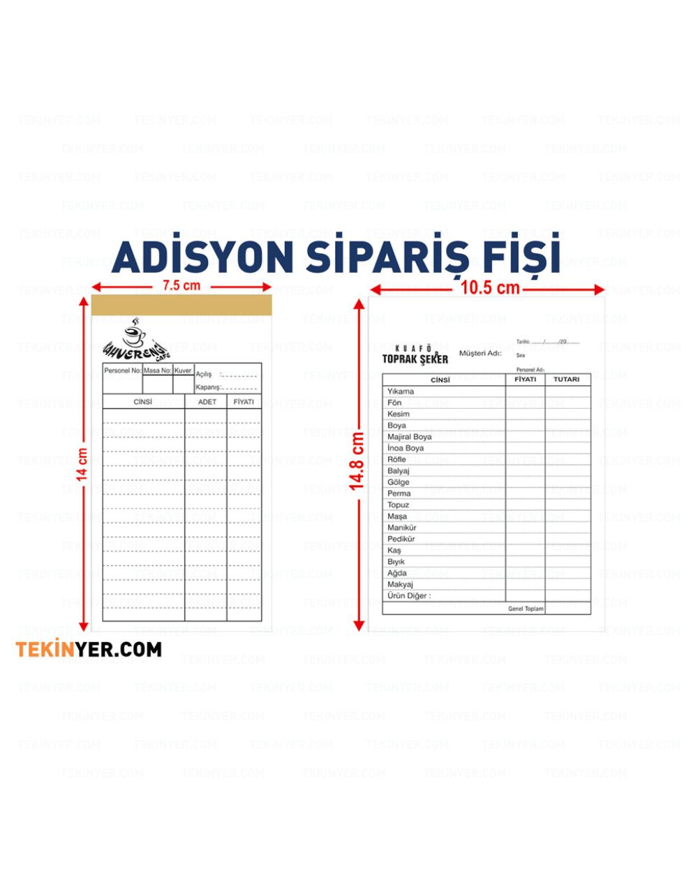 Adisyon kağıt Kalınlıkları